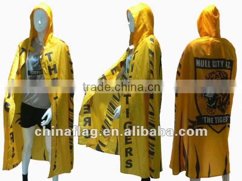 Waterproof Red color advertising Poncho,Popular Raincoats for sport flag