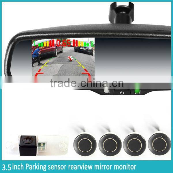 2015 Hot sell 4.3inch Monitor Rearview Mirror with Parking Sensor for Reverse Camera display for any car