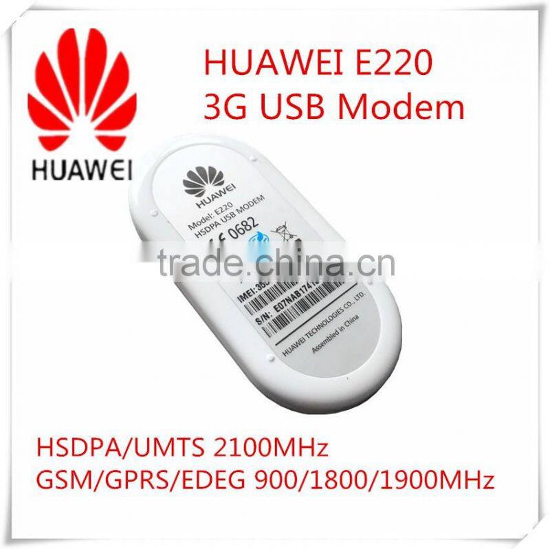 Unlocked New Original HSDPA 7.2Mbps HUAWEI E220 3G USB Stick Modem and 3G USB Modem
