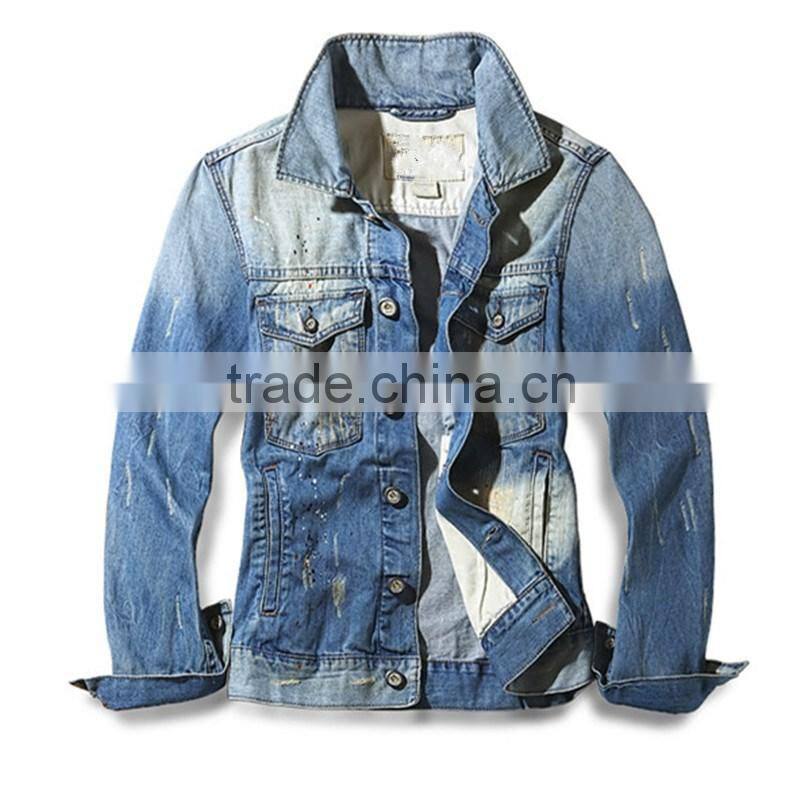 Custom vegan metal buttons wholesale cheap denim jacket men