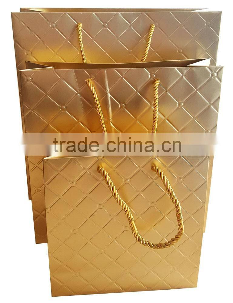 luxury high quality fashion paper shopping bag with embossing