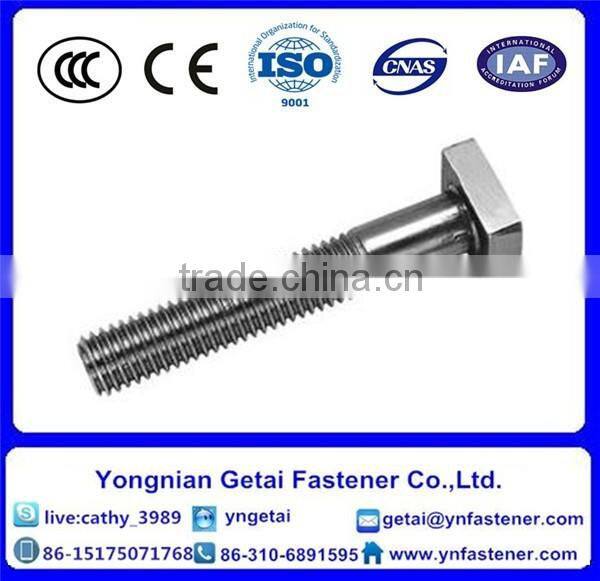 Stainless steel Square head bolts with large/small, 201/202/304/316 with high quality