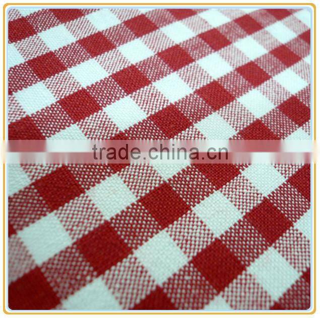 100% Cotton Carded 16s Red/white Mono Checks Yarn Dyed Fabric
