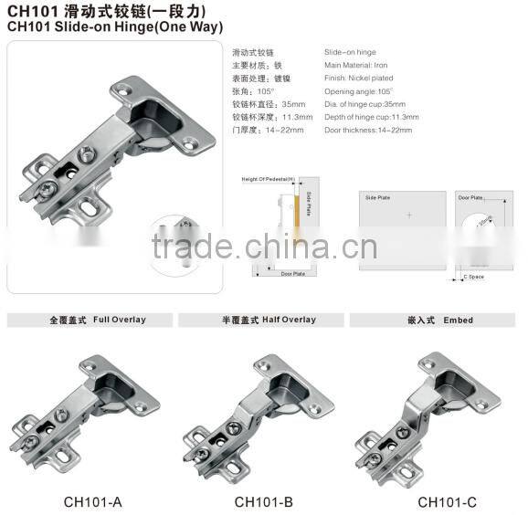 Stainless Steel Half overley soft close kitchen cabinet hardware hinge