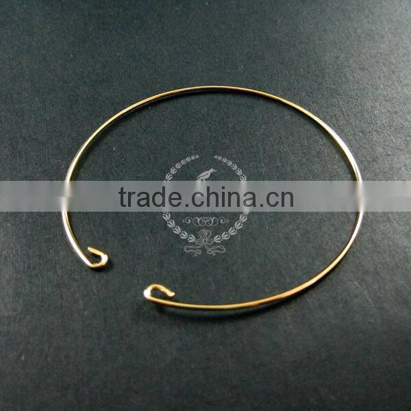65mm diameter 1mm thick 14K light gold plated simple wiring bracelet DIY bangle supplies 1900052