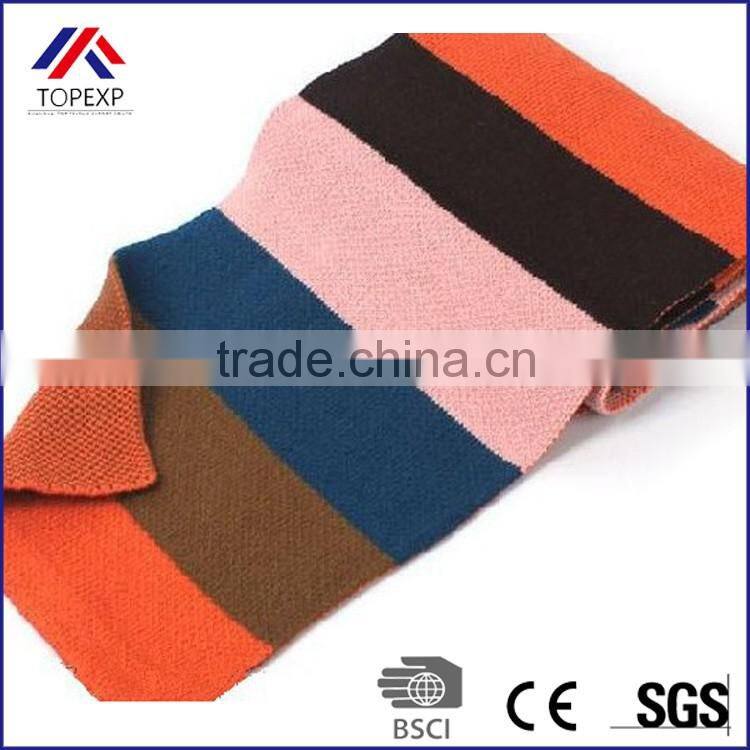 Wide Striped Scarf Female Knitted Scarf