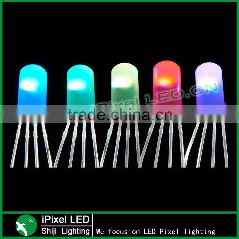 color mix straw hat 8mm rgb pixel led IC inside full color