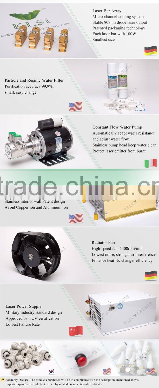 hot permanent hair removal longer life medical equipment 810nm diode laser