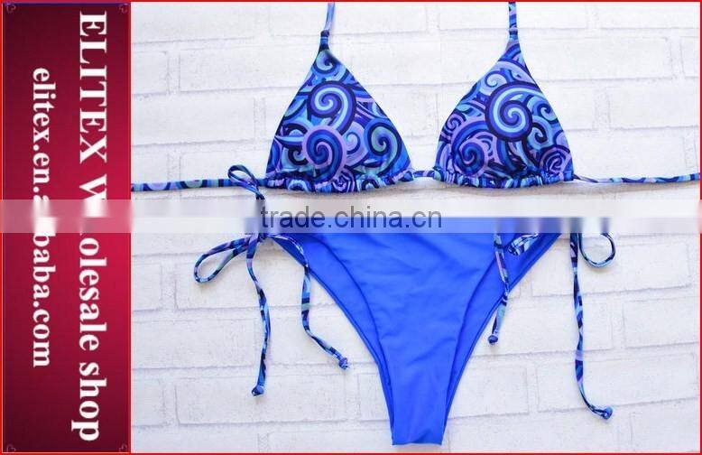 Wholesale Sexy Blue Seamless Brazilian Waterproof Women Swimsuit 2017