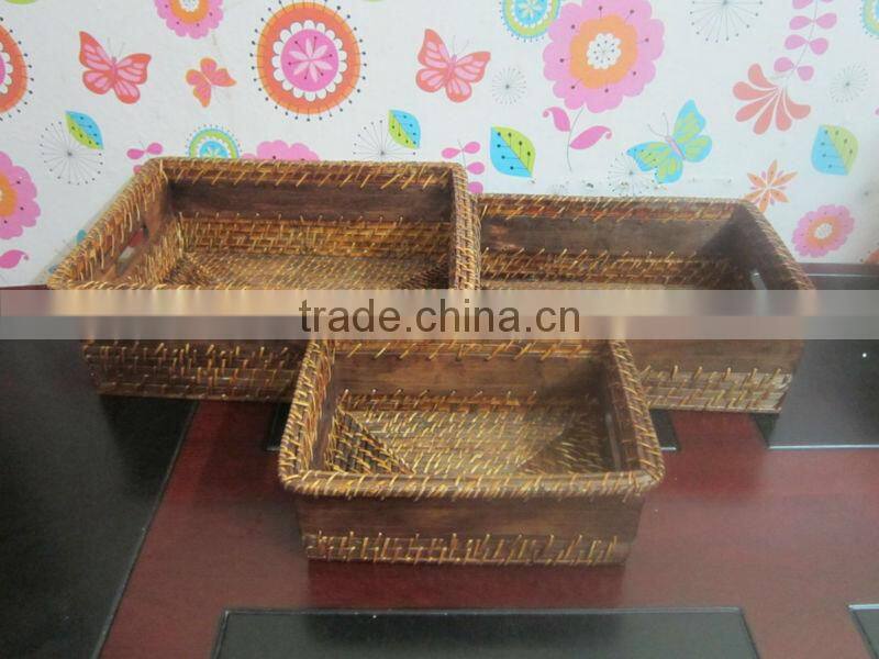 wholesale paper napkins storage bamboo rattan basket from Vietnam