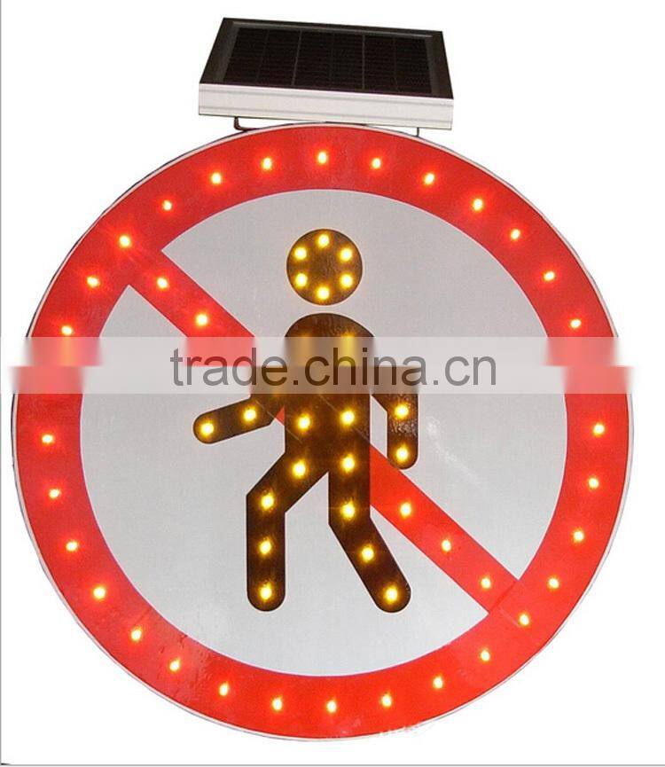 Turn round allowed solar led traffic sign board