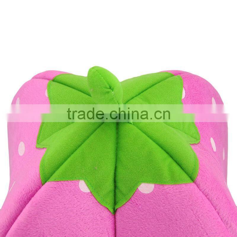 New Arrival Foldable Strawberry Shape Sponge Pet House dog Bed Cute Pink L