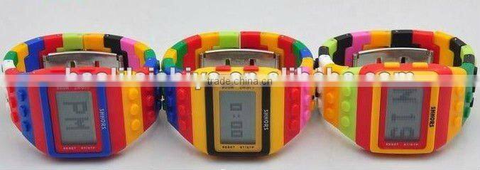 Free Packing, New Arrival Rainbow Digital Silicone watch