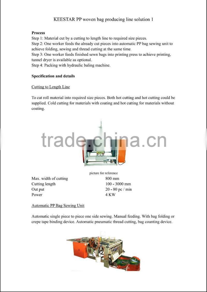 Keestar flour rice fertilizer pp woven sack cutting and sewing machine