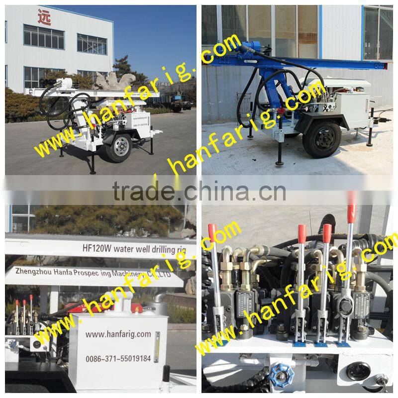 120m depth!CE certification!!Quality ensure!!HF120W mini water well drilling rigs for sale