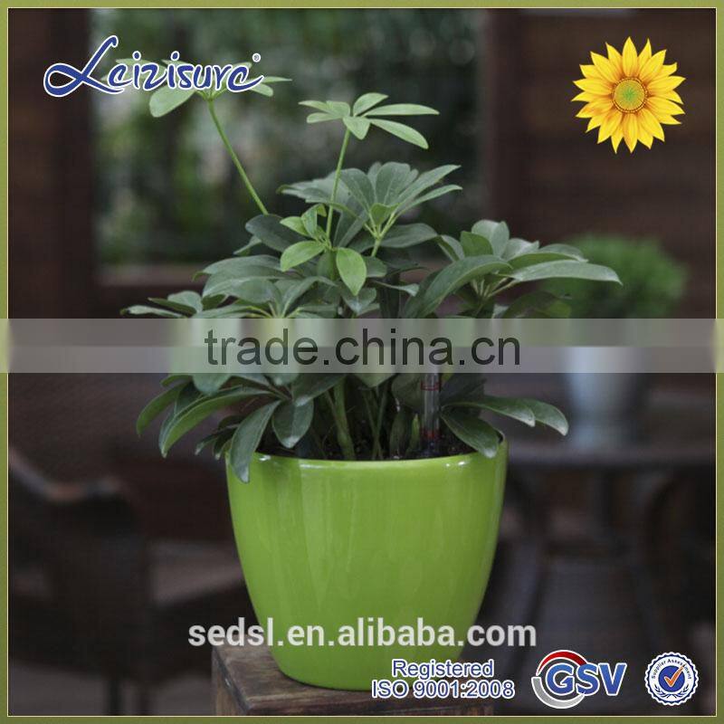 plastic self watering garden printed flower pots