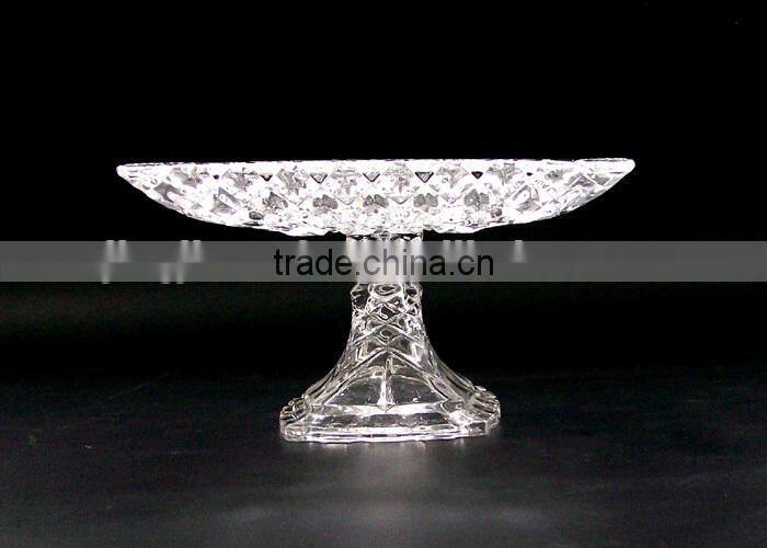 2017 new big glass plate transparent glass fruit plate