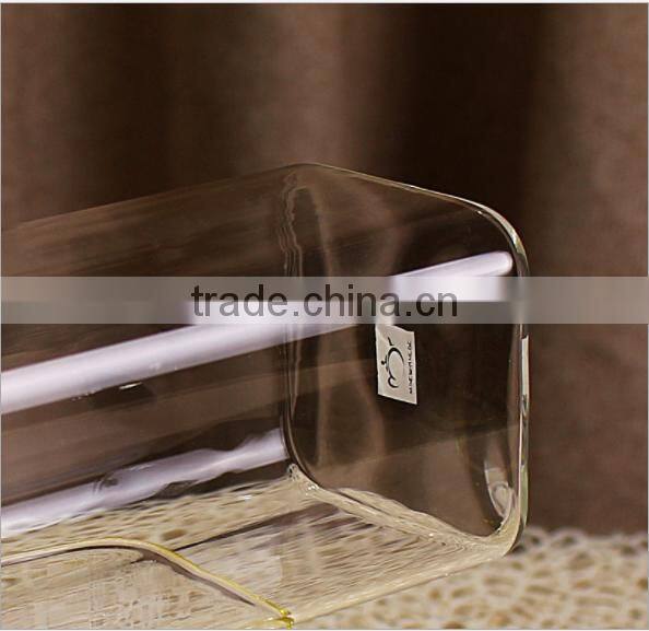 Iced Beverage Glasses Cups ,Capacity: 13-Oz / 400 ml, square shaped, borosilicate glass