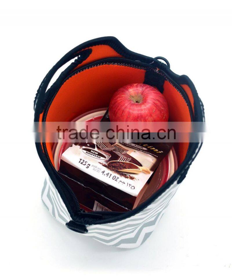 Travel Neoprene Lunch Bag Insulated Cooler Lunch Bags Waterproof Zipper Picnic