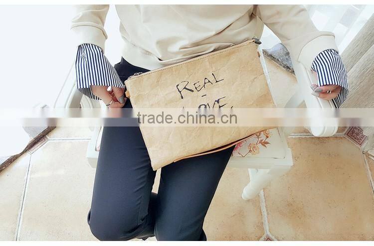 washable Kraft Paper clutch bag Handbag