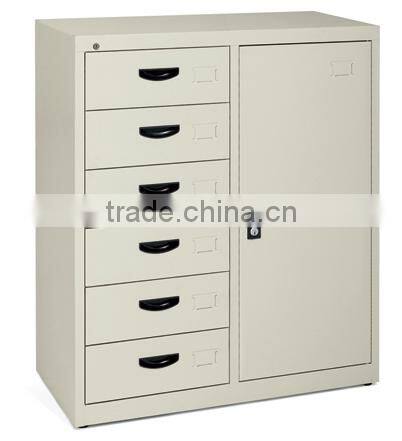 metal glass sliding cabinet with 6 drawers