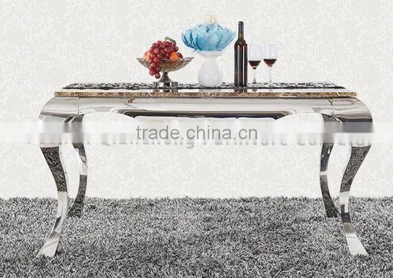 simple designs 4 stainless steel legs marble top dining table