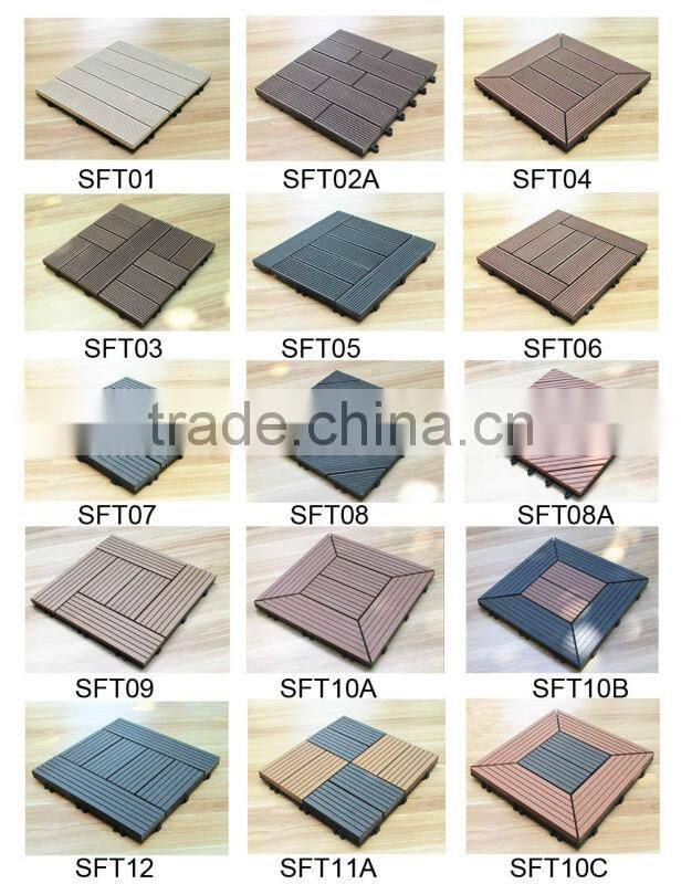 Huzhou New style Anti-skid wpc DIY deck tiles