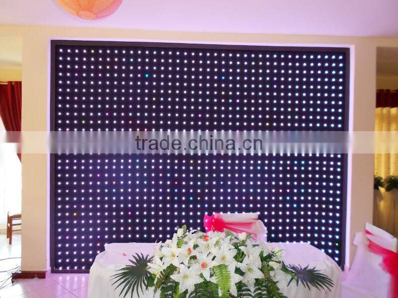 Programmble indoor rgb fireproof velvet led show screen curtain for stage background