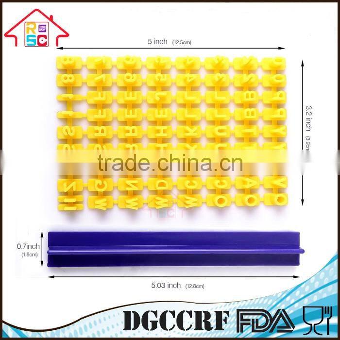 NBRSC Plastic Mini Alphabet Letter Number Press Set Cookie Stamp Cutter for Biscuit Cookie Decorating