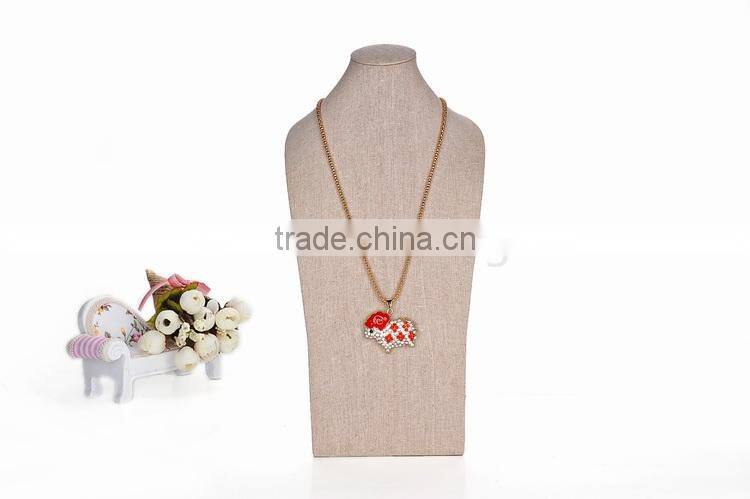 Linen jewelry display stand for necklace