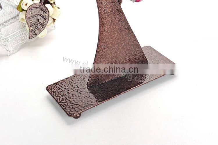 Metal bird jewelry tree display stand