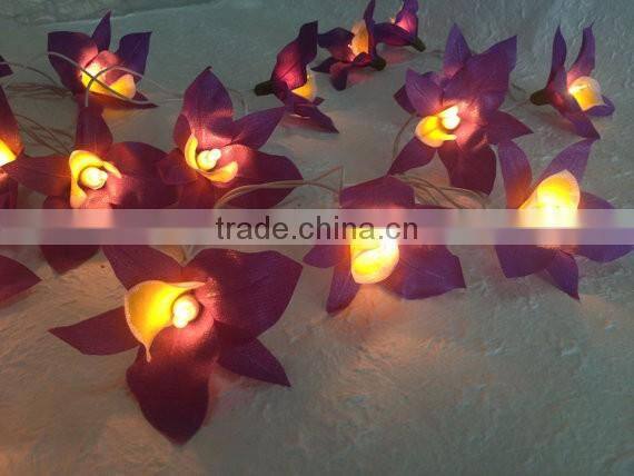 20 Battery Powered LED Purple Orchid fairy lights for party and decoration
