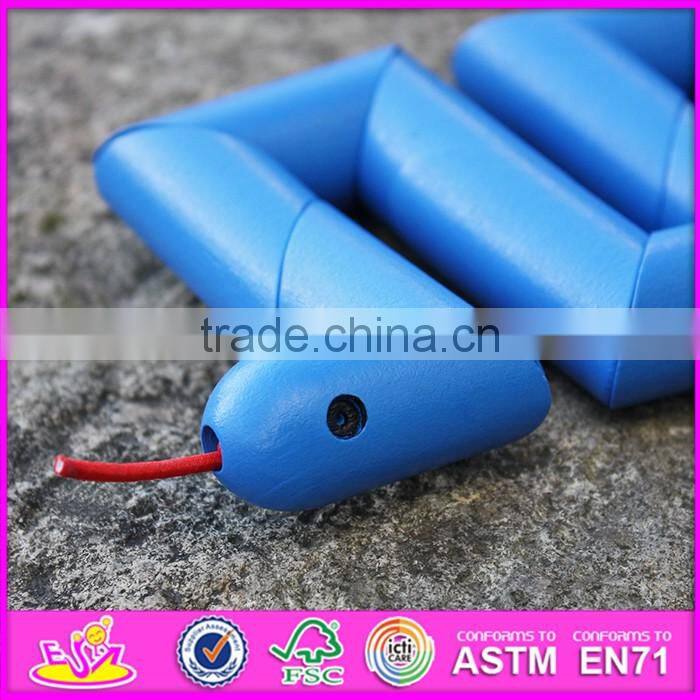 2017 New products simulation animals kids wooden snake toys W01B035