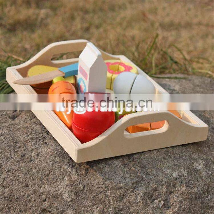 New design preschool food set toys wooden kids play food W10B184