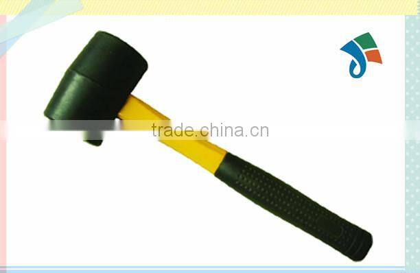 Black rubber mallet with fiberglass handle