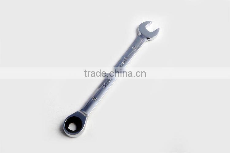 7Pcs Metric Mirror Surface Combination Ratchet Wrench with Flexible Head
