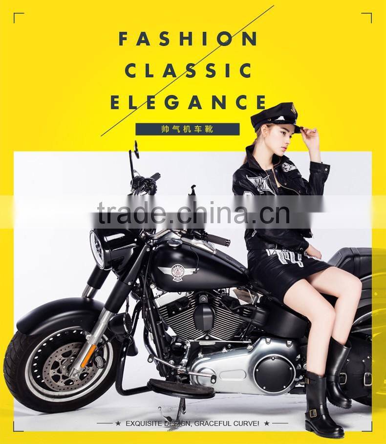 2017 rock style of pvc rain boots for women