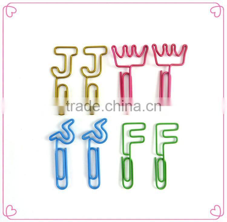 Factory directly assorted colors shapes long metal paper clip gifts