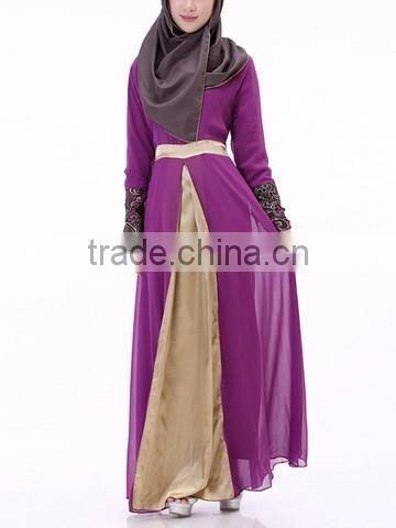 new model abaya in dubai Hijab Style Embroidery Chiffon Patch Abaya