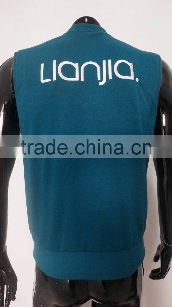 New design slim fit vest with collar YKK zipper