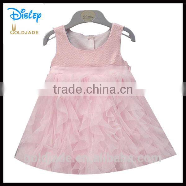 Custom 100% Cotton Baby Girl Chiffon Dress Tank Dress With Frill Princess Dress