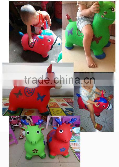 2016 SHUOYANG pvc milk cow jumping toy hopper jumping bouncy animal for sale