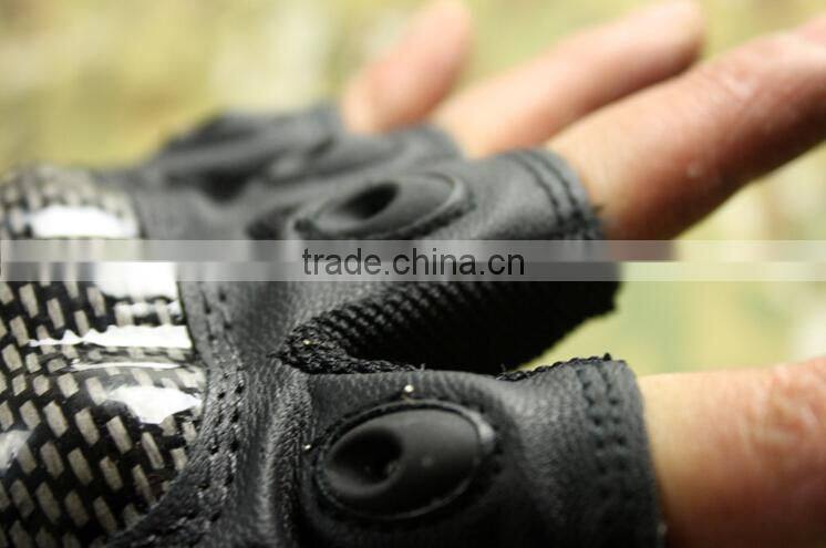 custom black carbon fiber antislip abrasion proof military half finger tactical gloves
