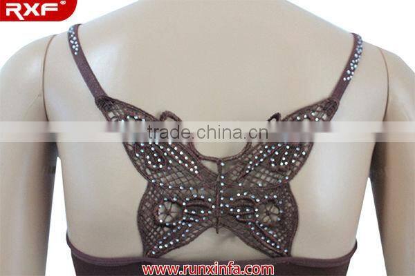 2014 Ladies Seamless embroidery camisoles/Rhinestone bandeau bra