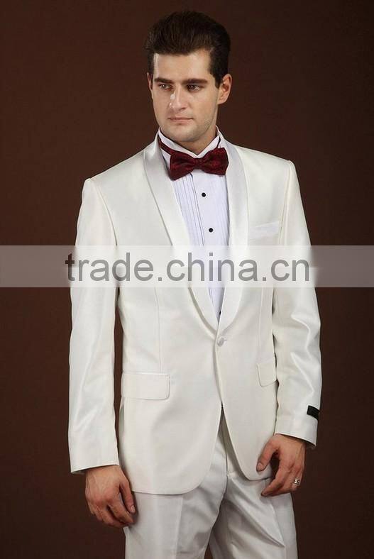 new wedding design white coat pant men suit