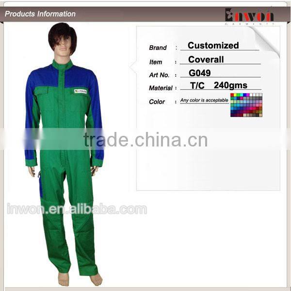 Custom industrial factory safety workwear fire retardant coverall