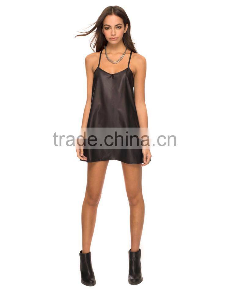 2015 Alibaba china bulk sale fashion strap leather xxl size women casual dress