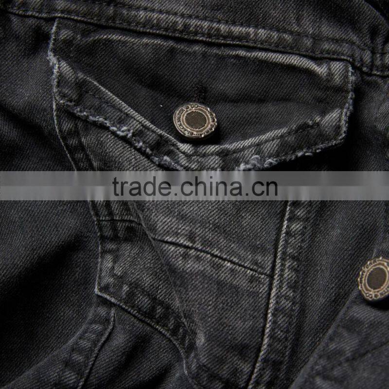 life casual wear denim black jacket fashion design for men