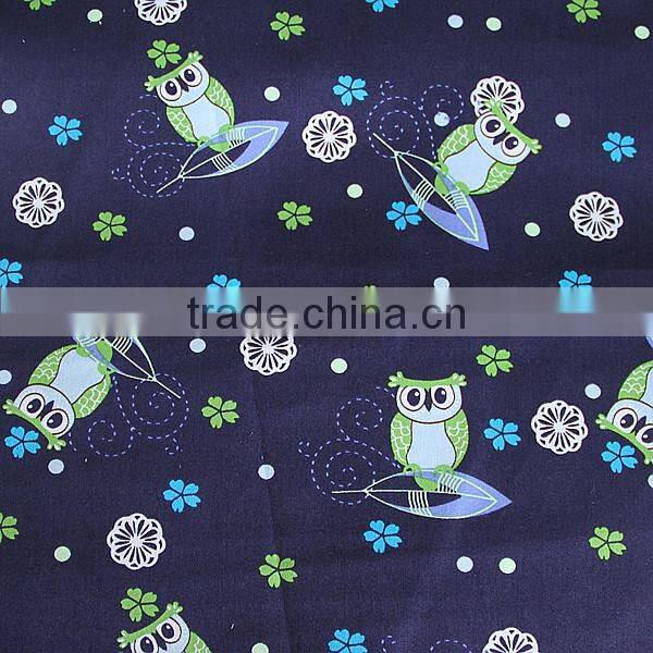 the owl printed cotton fabric in navy color for young men