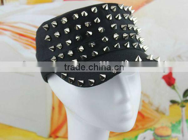 fashion decorate red rivet custom flat top hat